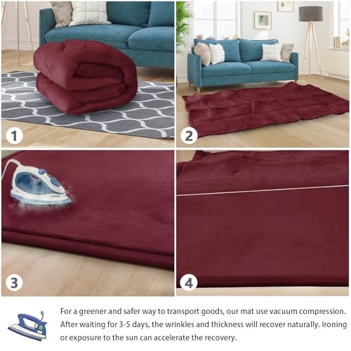 Baby Play Mat for Floor Nursery Muscle Area Rug Playroom Rug 65"x50" Elastic Foam 1.3" Thick Crawling Mat for Babies