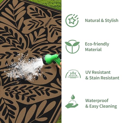 Outdoor Rug 5'x8' Waterproof Plastic Rugs for Patio (40 Sq Ft)