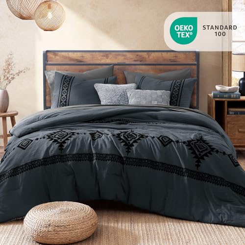 Embroidery California King Comforter Set 7 Pieces Bed in a Bag