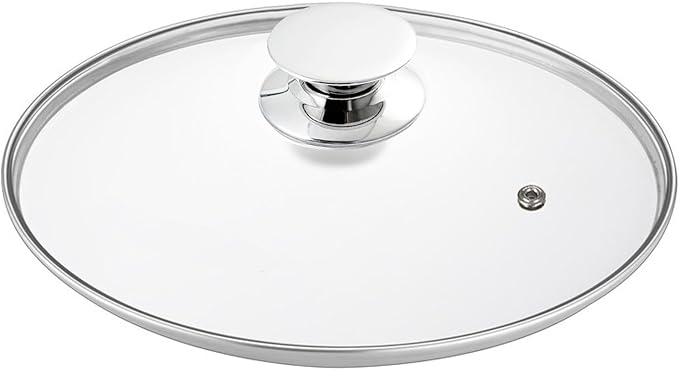 Glass Lids for Pots and Pans, 8, 11, 12, 12.6 Inch Pan Covers for Cookware, Tempered Glass Lid for Replacement, Dishwasher Safe & Microwave Oven Safe(12.6 inch)