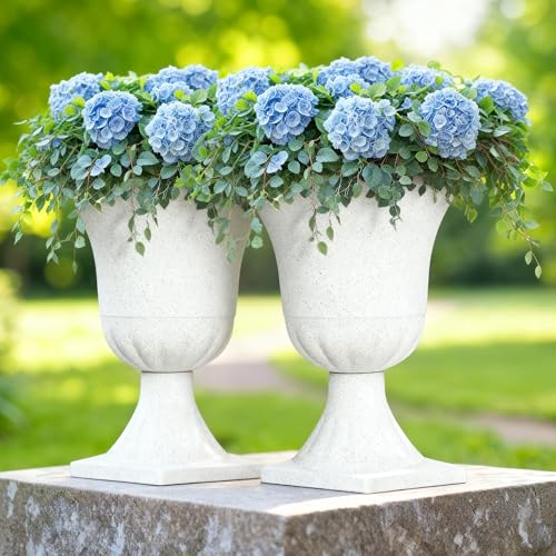 Autodaya 22" Large Urn Outdoor Planters Set of 2 (2 Count)