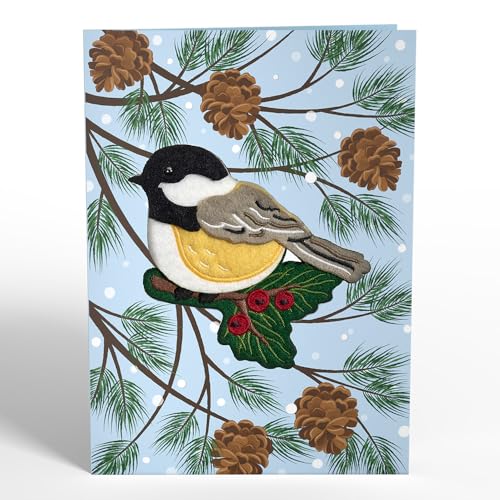 Winter Handmade Chickadee HeartFelt Charm Card