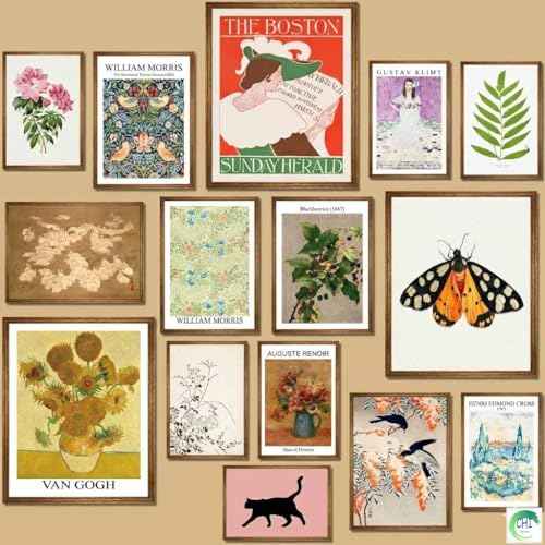 15PCS Unframed Vintage Eclectic Maximalist Art (15 Count)
