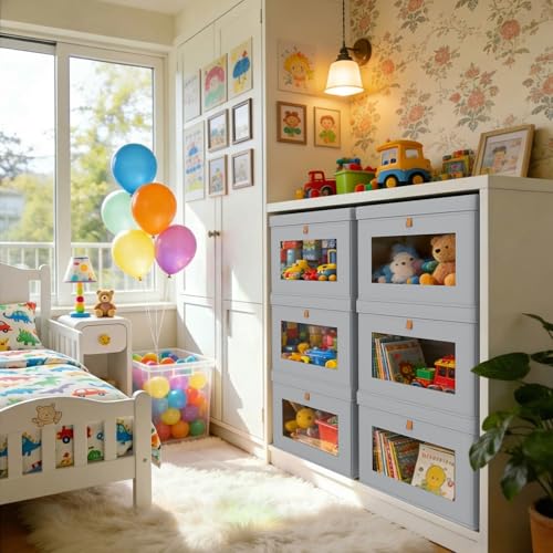 Storage Bins with Lids (6 Count)
