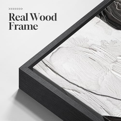 Framed Black and White Modern Abstract Wall Art (3 Count)