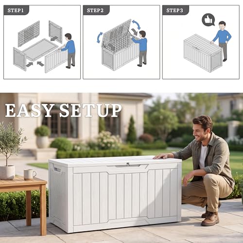 100 Gallon Large Outdoor Deck Box