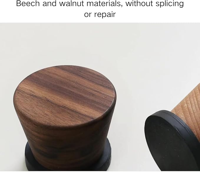 2 PCS Retro Magnetic Hooks, Wrought Iron Wooden Ball Hooks, Creative Punch-Free Storage for Refrigerators, Metal Doors, and Lockers (Beech+Walnut Wood,S)