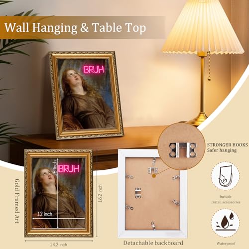 Vintage Gold Framed Wall Art for Home Decor