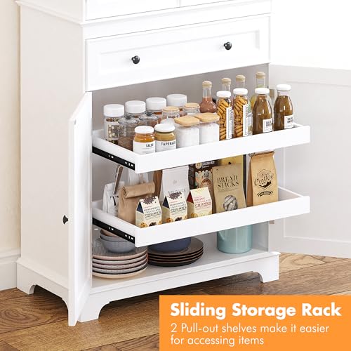 71 Inch Tall Kitchen Pantry Cabinet with 2 Slide