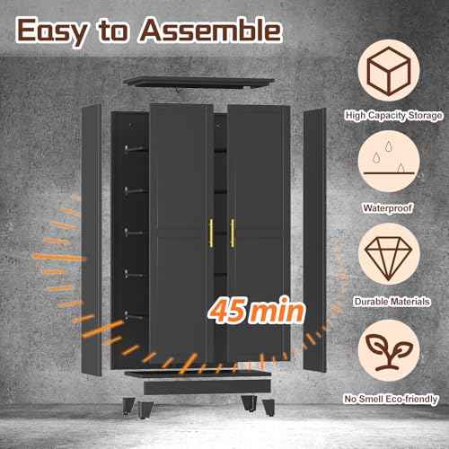 75" Metal Kitchen Pantry Cabinet
