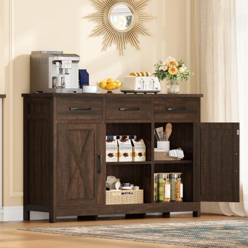 Coffee Bar Cabinet with 3 Drawers