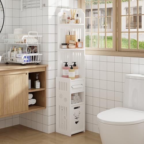 Tall Narrow Bathroom Storage Shelf