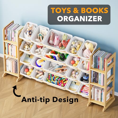 Toy Storage Organizer with 6 Shelves and 20 Bins
