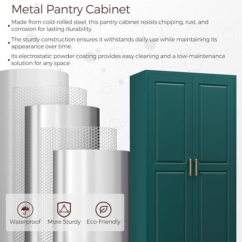75" Tall Metal Kitchen Pantry Cabinet