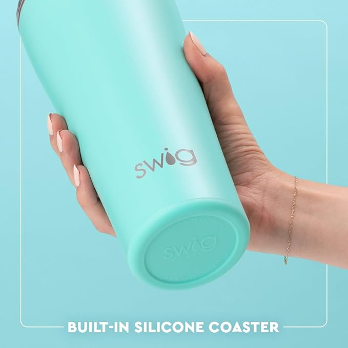 Swig Life 32oz Insulated Tumbler, Travel Coffee Tumbler with Lid, Cup Holder Friendly Travel Coffee Mug, Stainless Steel with Lid (Disco Cowgirl)