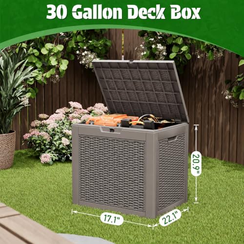 30 Gallon Outdoor Storage Box Waterproof Deck Box for Patio