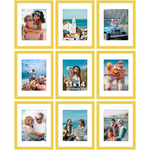 11x14 Picture Frames Set of 9 for Wall Mounting (9 Count)