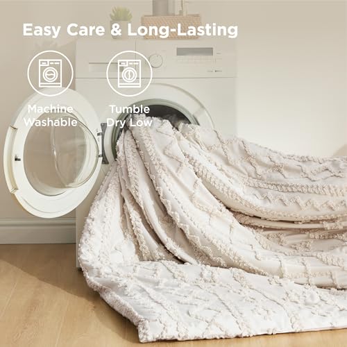 Tufted Boho Comforter Set Oversized King Size