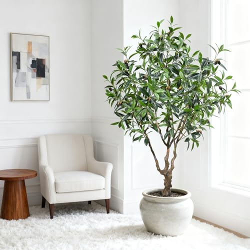7.5ft Large Realistic Artificial Olive Tree with Olives