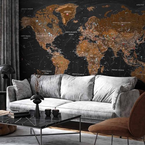 Wall Mural World Map 135x101 in (94.5 Sq Ft)