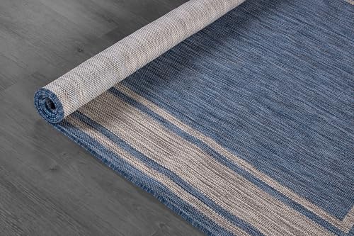 Outdoor Rug 5x7 Modern Bordered Area Rugs for Indoor and Outdoor Patio Deck Porch Garden Waterproof Weather Sun Resistant Washable Outside Carpet (35 Sq Ft)