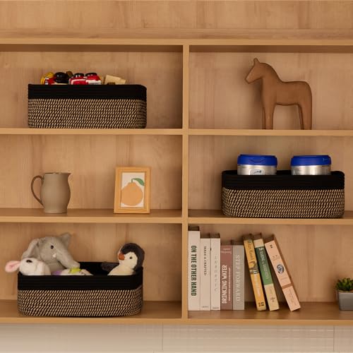 Large Shallow Organizing Baskets 15x11x5.1 Inches (4 Count)