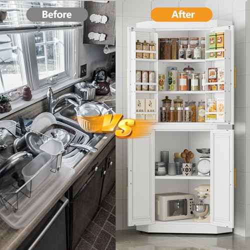 63" Metal Corner Kitchen Pantry Cabinet