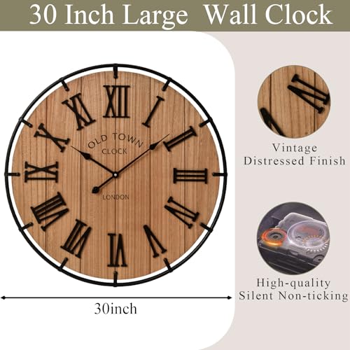 Inch Large Farmhouse Wall Clock