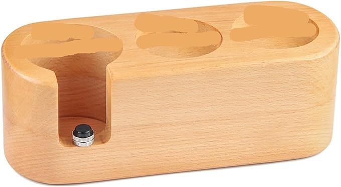 Walnut Wood Coffee Filter Holder, Espresso Tamper Mat Stand, Coffee Maker Support Base Rack, Barista Accessories(Silver)