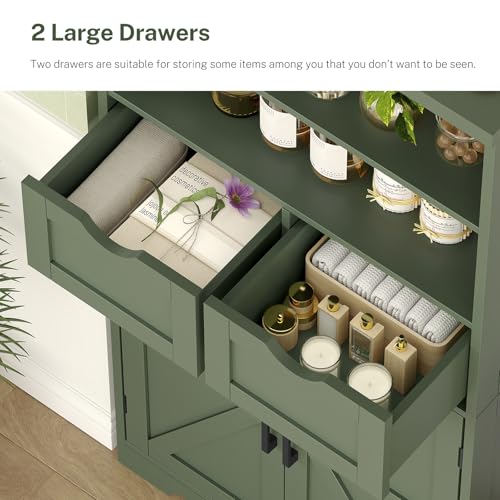Bathroom Cabinet with Adjustable Shelf & 2 Drawers