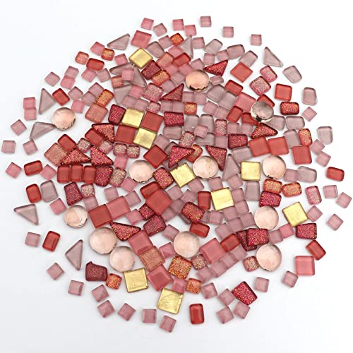 Assorted Pink Irregular Crystal Mosaic Tiles (9 Ounce)