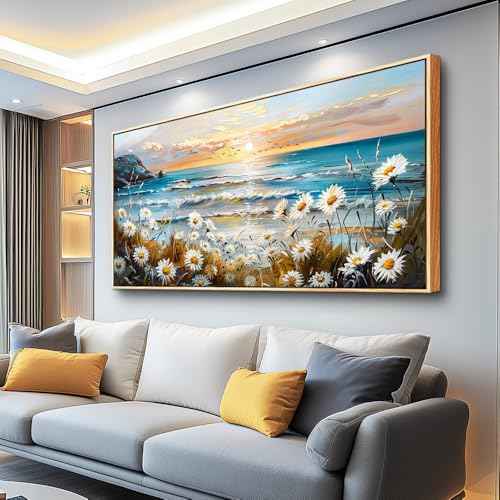 Large Canvas Wall Art For Restaurant Wall Decor For Living Room Farmhouse Bedroom Office Decor Flowers Marine Landscape Painting Print Modern Artwork Home Decoration Easy Hanging 30x60 In