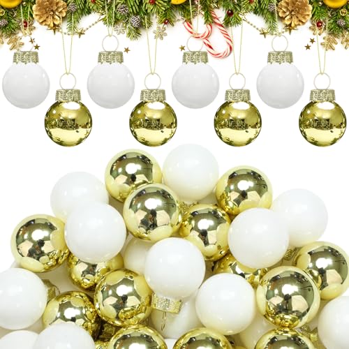 32 Pcs 1'' Mini Glass Christmas Ornament (32 Count)