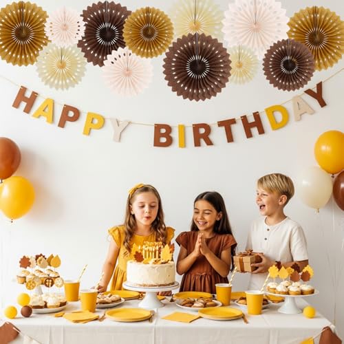 12packs Honeycomb Round Paper Fans Brown Hanging Party Decoration (12 Count)