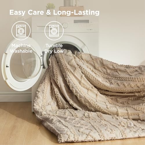Tufted Boho Comforter Set Queen Size