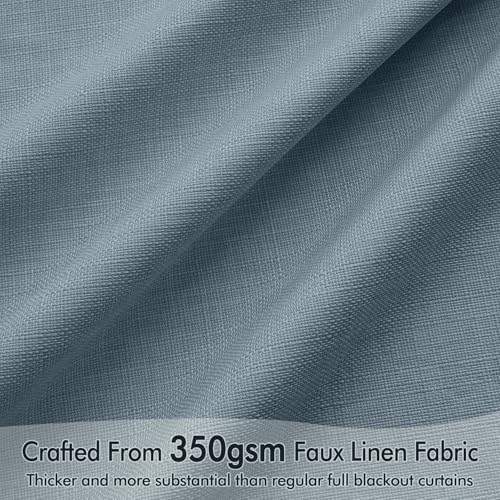 100% Blackout Back Tab Pleat Linen Curtains 50" Wx108 L (2 Count)