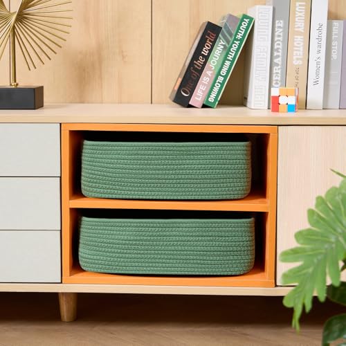 Large Shallow Organizing Baskets 15x11x5.1 Inches (4 Count)