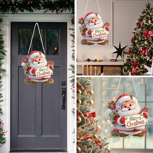 Christmas Santa Claus Diamond Art Hanging Kits for Adult