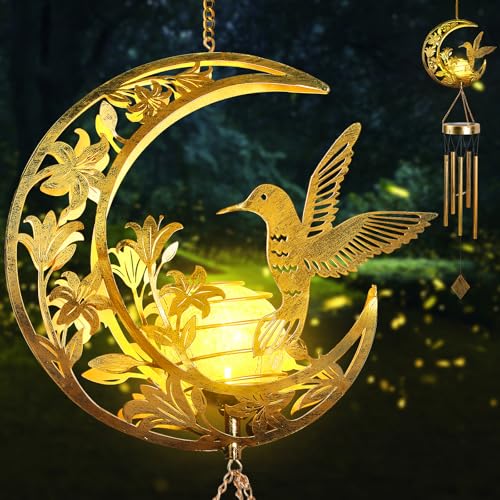 Moon Hummingbird Wind Chime Outdoor