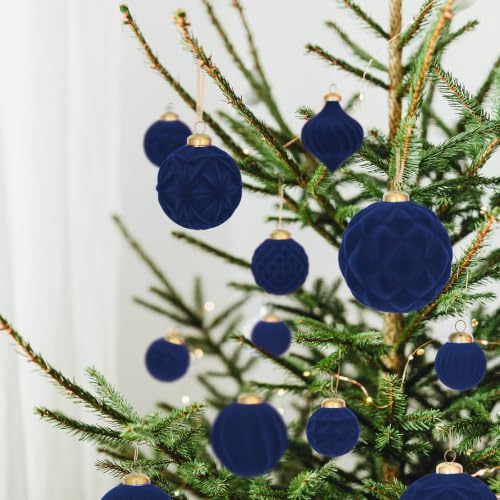 46PCS Velvet Christmas Ball Ornaments Set (46 Count)