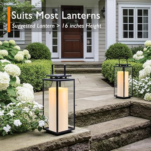 12" x 5" Large Waterproof Outdoor Flameless Candles with Remote Control and Timer (4 Count)
