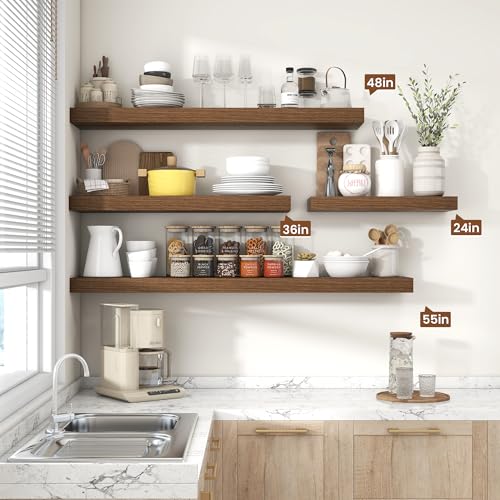 Floating Shelves 15.7" W x 10.3" D Walnut Set of 2 (2 Count)