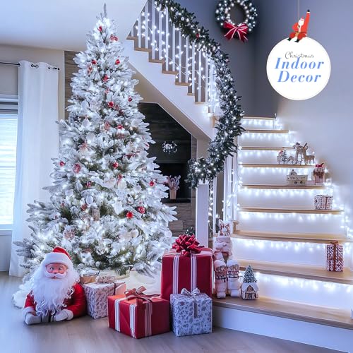 Clear Wire 720LED 230 FT White Christmas Lights with 8 Modes (230 Foot)