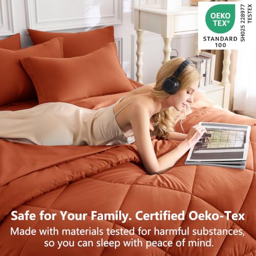 Queen Comforter Set Burnt Orange