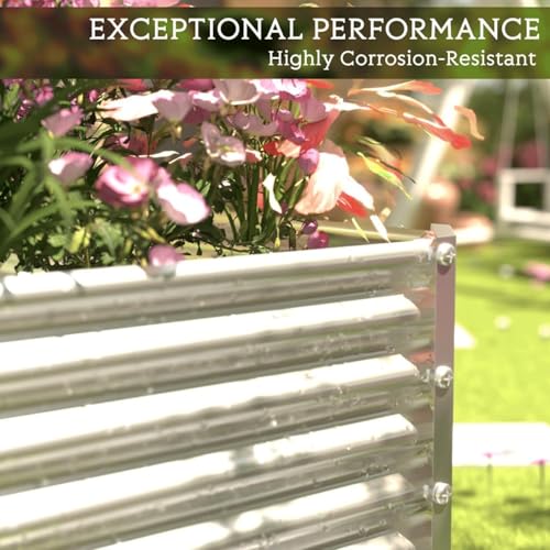 2 Pack Tall Corrugated Galvanized Steel Raised Garden Bed Outdoor (2 Count)