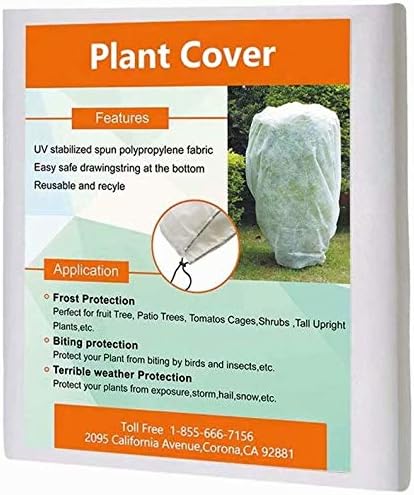 Agfabric Plant Covers Freeze Protection 120"x120" 1.5oz Garden Plant Cover Plant Frost Protection Covers Winter Frost Pests Protection,White