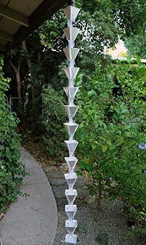 Nutshell Stores Medium Square Cups Rain Chain - Aluminum - 17 Feet