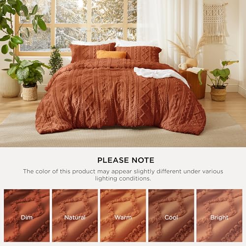 Tufted Boho Comforter Set Queen Size