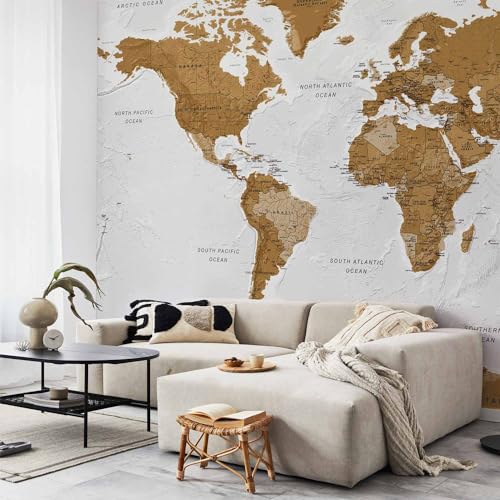 Wall Mural World Map 135x101 in (94.5 Sq Ft)