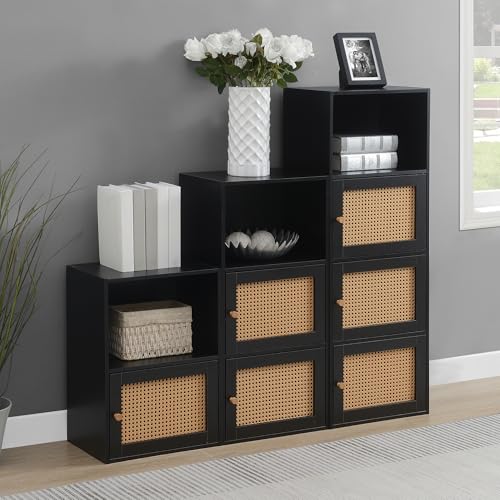 Xtra Storage Boho Weave 3 Door Cabinet 16.5"